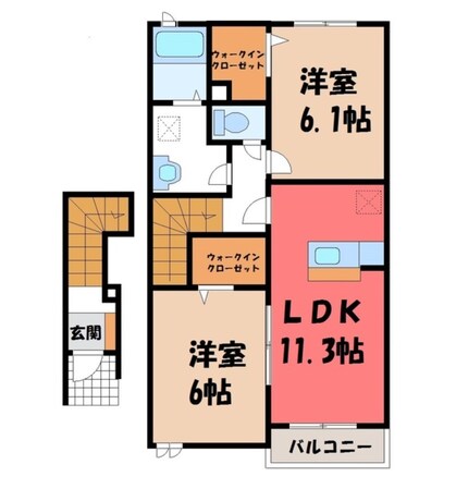 川島駅 徒歩19分 2階の物件間取画像